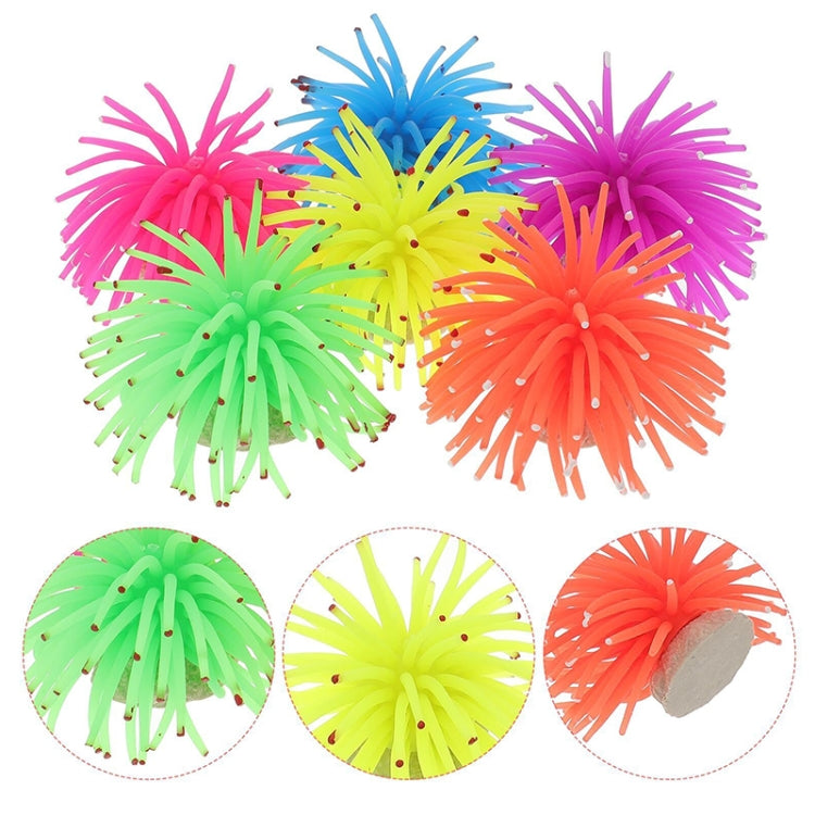 Aquarium Articles Decoration TPR Simulation Sea Urchin Ball Coral with Point, Size: M, Diameter: 10cm(Purple)