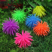 Aquarium Articles Decoration TPR Simulation Sea Urchin Ball Coral with Point, Size: M, Diameter: 10cm(Yellow)