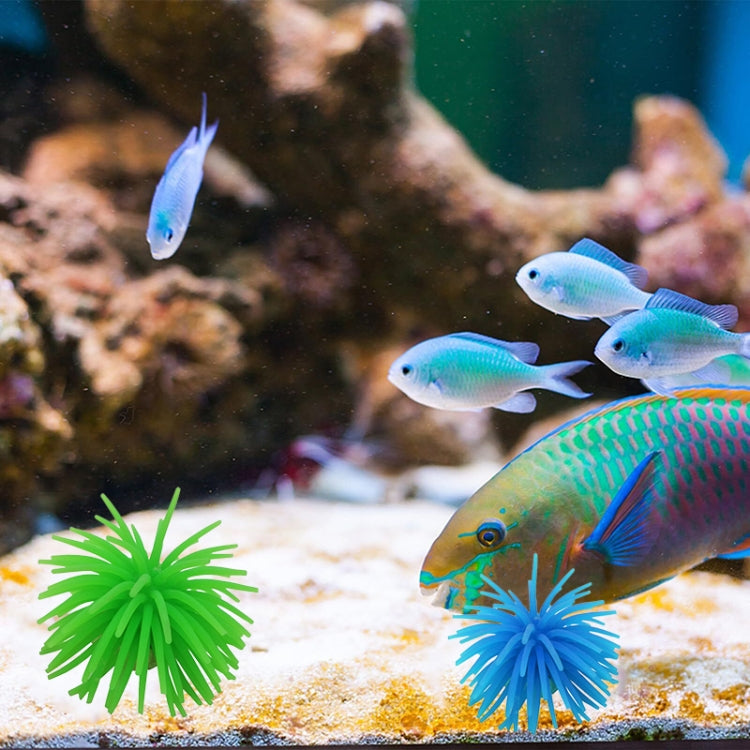 Aquarium Articles Decoration TPR Simulation Sea Urchin Ball Coral, Size: M, Diameter: 10cm(Blue)
