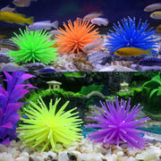 Aquarium Articles Decoration TPR Simulation Sea Urchin Ball Coral with Point, Size: S, Diameter: 7cm(Purple)