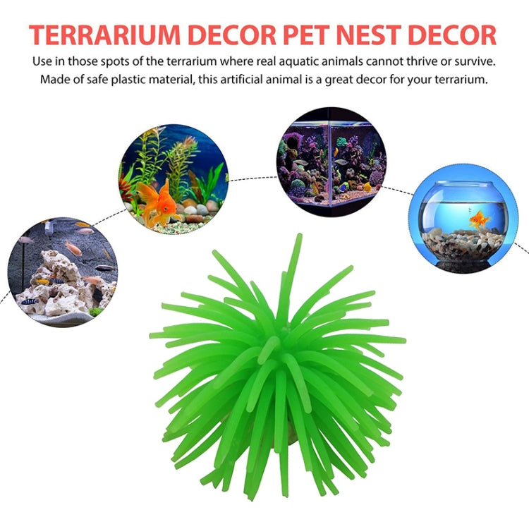 Aquarium Articles Decoration TPR Simulation Sea Urchin Ball Coral, Size: S, Diameter: 7cm(Orange)