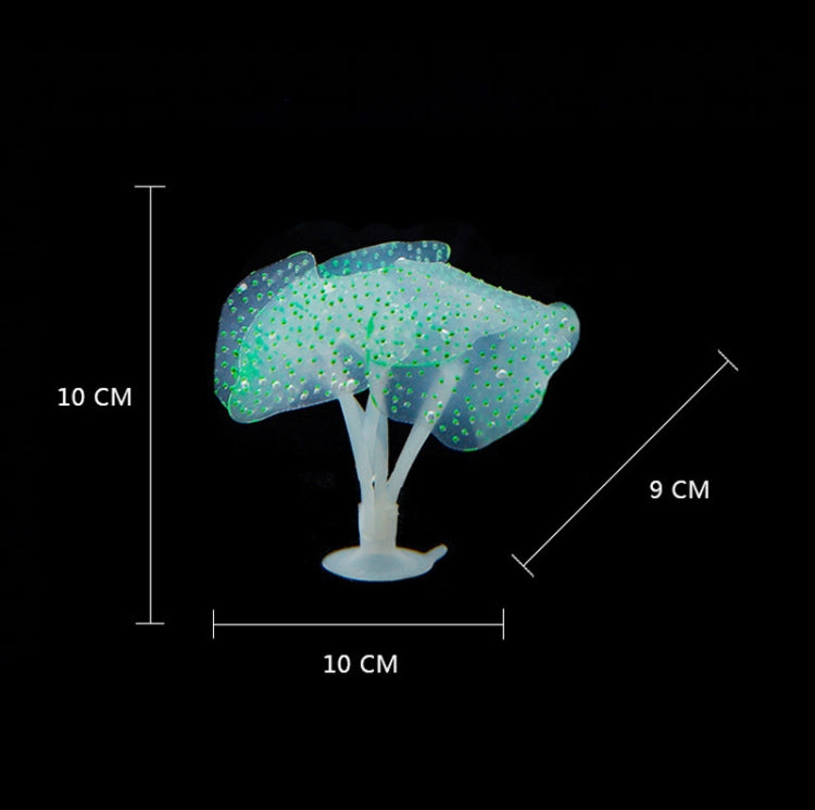 Aquarium Articles Decoration Silicone Simulation Fluorescent Sucker Jellyfish, Size: 10*10*9cm(Green)