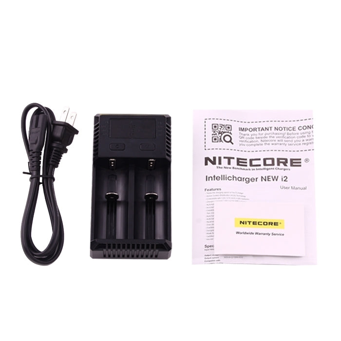 Nitecore NEW i2 Intelligent Digi Smart Charger with LED Indicator for 14500, 16340 (RCR123), 18650, 22650, 26650, Ni-MH and Ni-Cd (AA, AAA) Battery - free shipping - PMC TechLife - Order now!