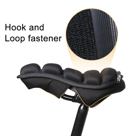 BC-203 2.0 M Size Bicycle Foldable Inflatable Airbag Cushion Seat Cover with Inflator (Black)