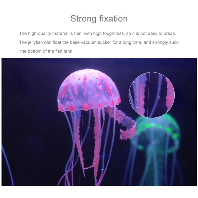 Aquarium Articles Decoration Silicone Simulation Fluorescent Sucker Jellyfish, Size: 8*20cm(Pink)