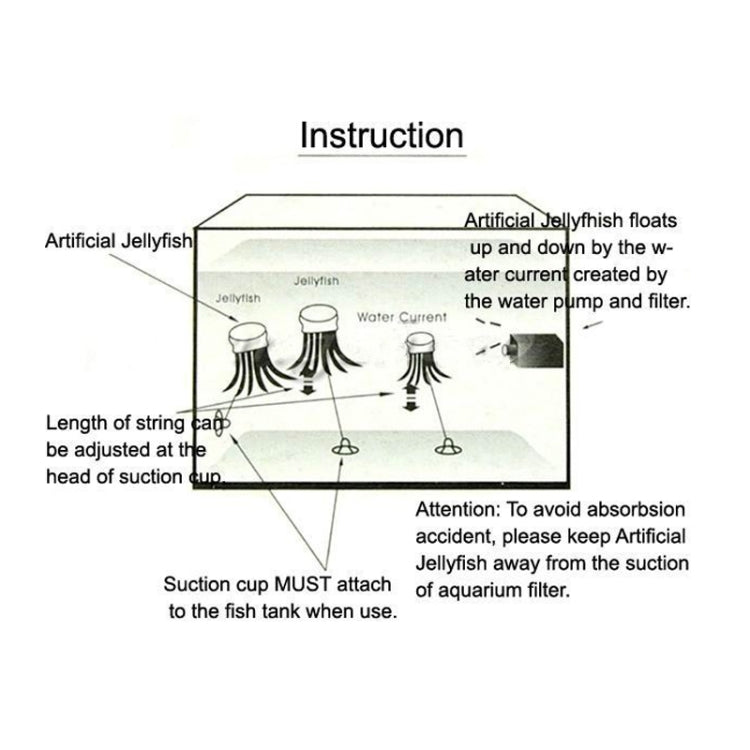 Aquarium Articles Decoration Silicone Simulation Fluorescent Sucker Jellyfish, Size: 8*20cm(Green) - free shipping - PMc TechLife - Order now!