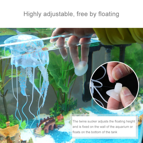 Aquarium Articles Decoration Silicone Simulation Fluorescent Sucker Jellyfish, Size: 8*20cm(Green)