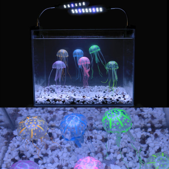 Aquarium Articles Decoration Silicone Simulation Fluorescent Sucker Jellyfish, Size: 8*20cm(Blue)