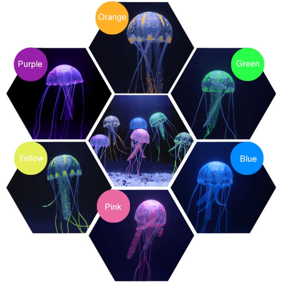 Aquarium Articles Decoration Silicone Simulation Fluorescent Sucker Jellyfish, Size: 8*20cm(Green)