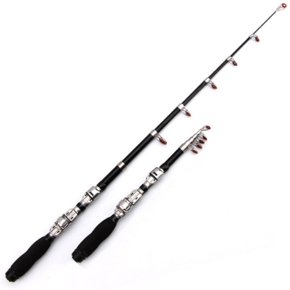 30cm Portable Telescopic Sea Fishing Rod Mini Fishing Pole, Extended Length : 1.0m, Black Clip Reel Seat