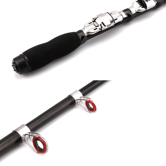 30cm Portable Telescopic Sea Fishing Rod Mini Fishing Pole, Extended Length : 1.0m, Black Clip Reel Seat