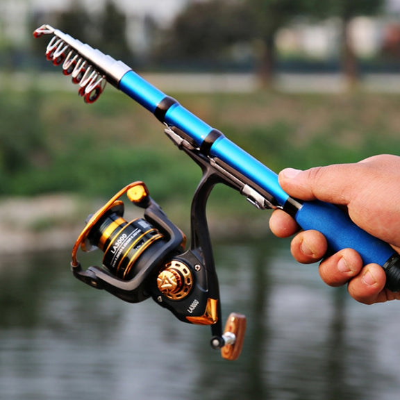 30cm Portable Telescopic Sea Fishing Rod Mini Fishing Pole, Extended Length : 1.0m, Blue Clip Reel Seat