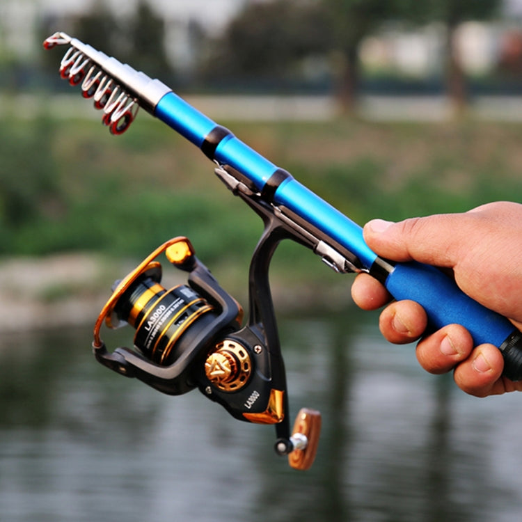 30cm Portable Telescopic Sea Fishing Rod Mini Fishing Pole, Extended Length : 1.0m, Blue Clip Reel Seat