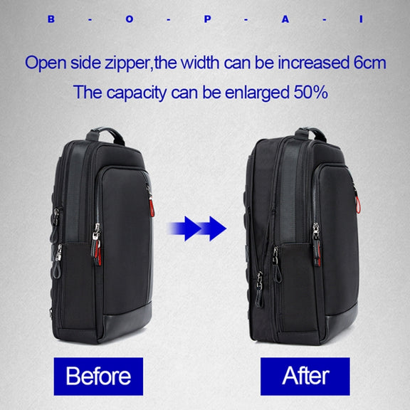 Bopai 751-006641 Large Capacity Business Fashion Breathable Laptop Backpack with External USB Interface, Size: 30 x 15 x 44cm(Black)