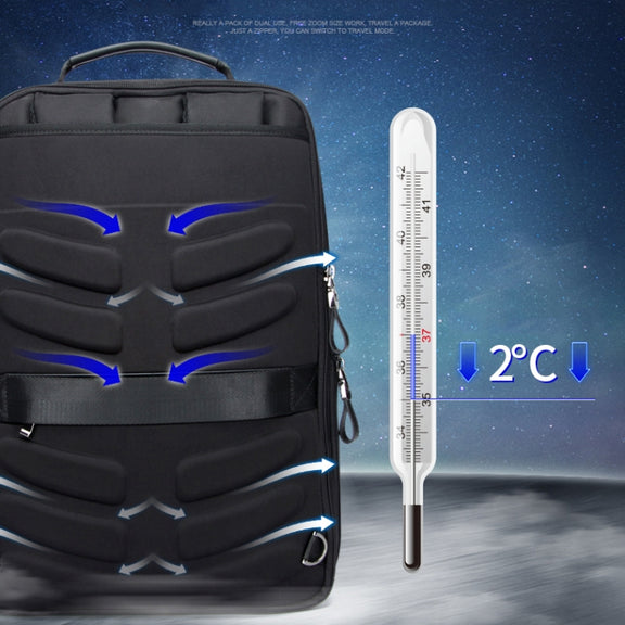Bopai 751-006641 Large Capacity Business Fashion Breathable Laptop Backpack with External USB Interface, Size: 30 x 15 x 44cm(Black)