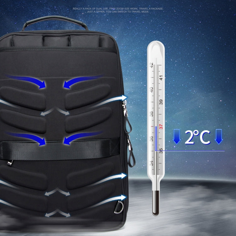 Bopai 751-006641 Large Capacity Business Fashion Breathable Laptop Backpack with External USB Interface, Size: 30 x 15 x 44cm(Black)