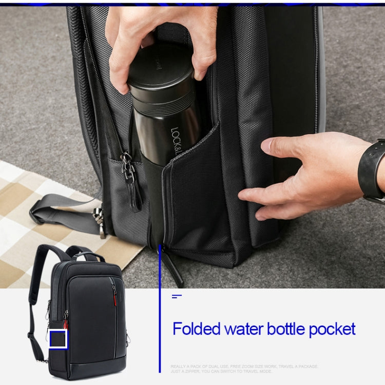 Bopai 751-006641 Large Capacity Business Fashion Breathable Laptop Backpack with External USB Interface, Size: 30 x 15 x 44cm(Black)