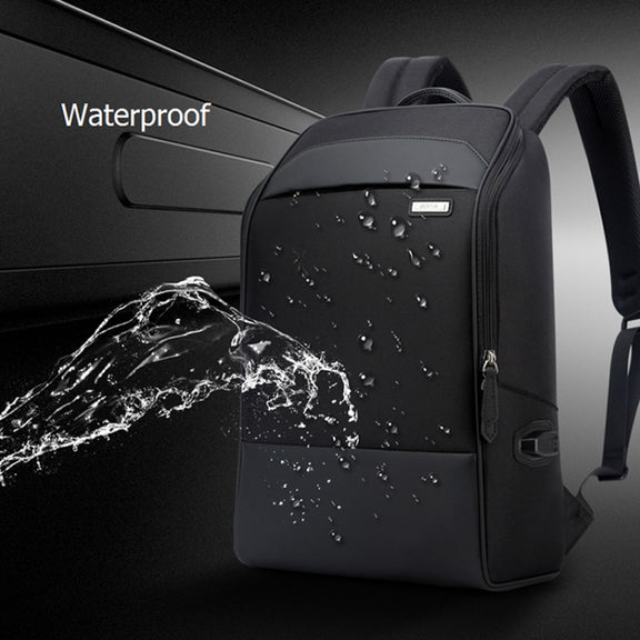 Bopai 751-006881 Business Anti-theft Water-resistant Large Capacity Double Shoulder Bag,with USB Charging Port, Size: 30x14x44cm(Black)