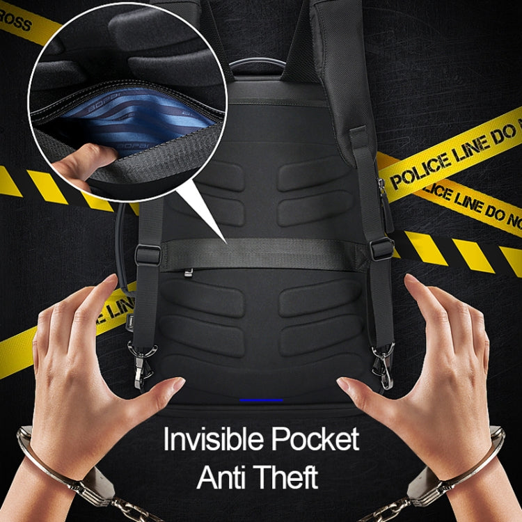Bopai 751-006881 Business Anti-theft Water-resistant Large Capacity Double Shoulder Bag,with USB Charging Port, Size: 30x14x44cm(Black)