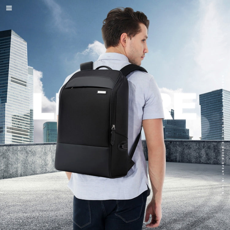Bopai 751-006881 Business Anti-theft Water-resistant Large Capacity Double Shoulder Bag,with USB Charging Port, Size: 30x14x44cm(Black)