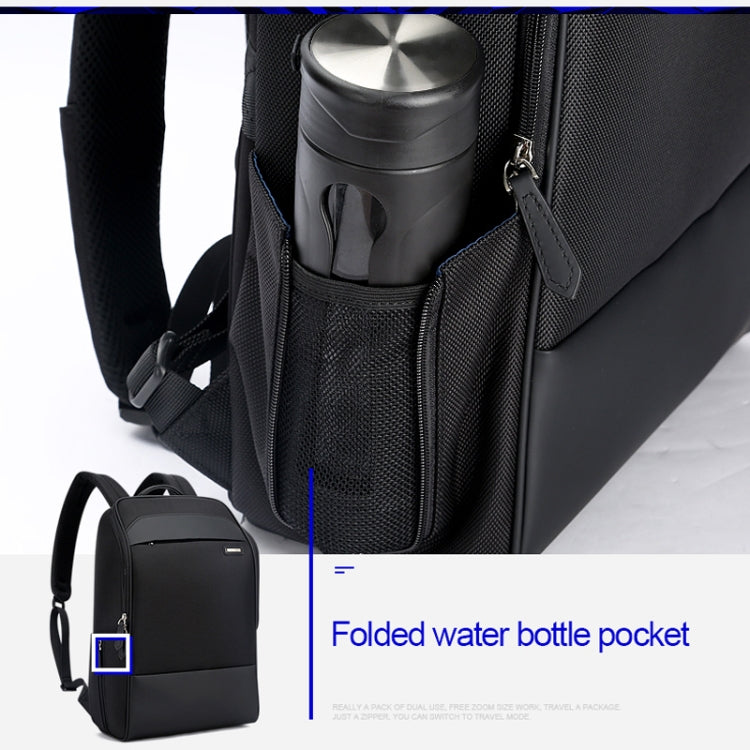 Bopai 751-006881 Business Anti-theft Water-resistant Large Capacity Double Shoulder Bag,with USB Charging Port, Size: 30x14x44cm(Black)