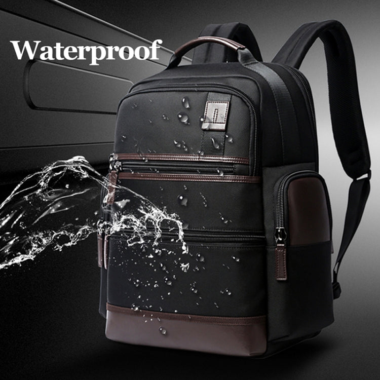 Bopai 751-007291 Business Anti-theft Water-resistant Large Capacity Double Shoulder Bag,with USB Charging Port, Size: 34x19x43.5cm (Black)