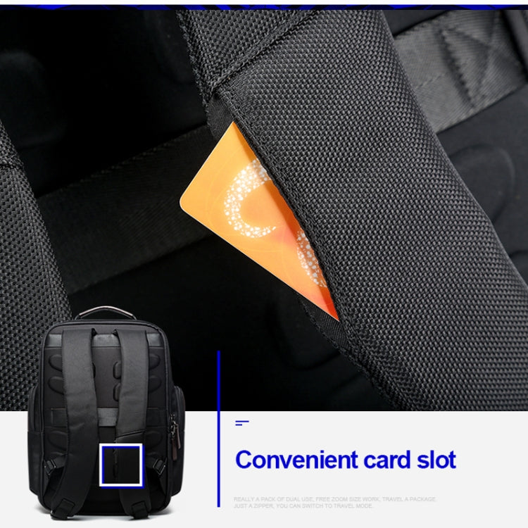 Bopai 751-007291 Business Anti-theft Water-resistant Large Capacity Double Shoulder Bag,with USB Charging Port, Size: 34x19x43.5cm (Black)