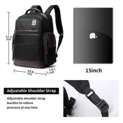 Bopai 751-007291 Business Anti-theft Water-resistant Large Capacity Double Shoulder Bag,with USB Charging Port, Size: 34x19x43.5cm (Black)