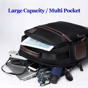 Bopai 751-007291 Business Anti-theft Water-resistant Large Capacity Double Shoulder Bag,with USB Charging Port, Size: 34x19x43.5cm (Black)