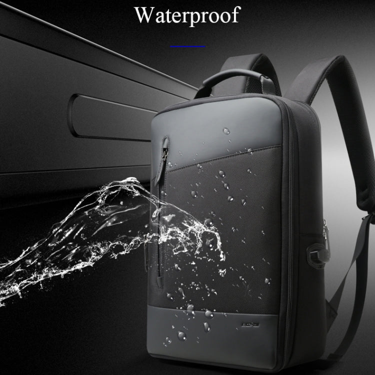 Bopai 851-009911 Business Anti-theft Water-resistant Large Capacity Double Shoulder Bag,with USB Charging Port, Size: 30.5x13x45cm (Black)