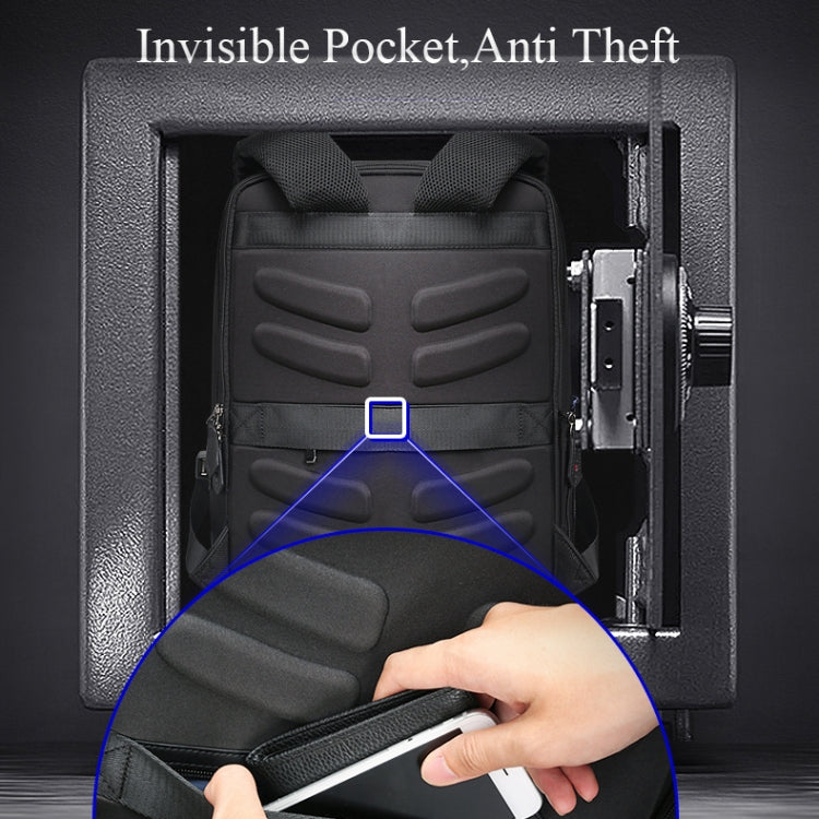 Bopai 851-009911 Business Anti-theft Water-resistant Large Capacity Double Shoulder Bag,with USB Charging Port, Size: 30.5x13x45cm (Black)