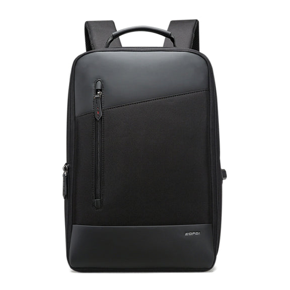 Bopai 851-009911 Business Anti-theft Water-resistant Large Capacity Double Shoulder Bag,with USB Charging Port, Size: 30.5x13x45cm (Black)