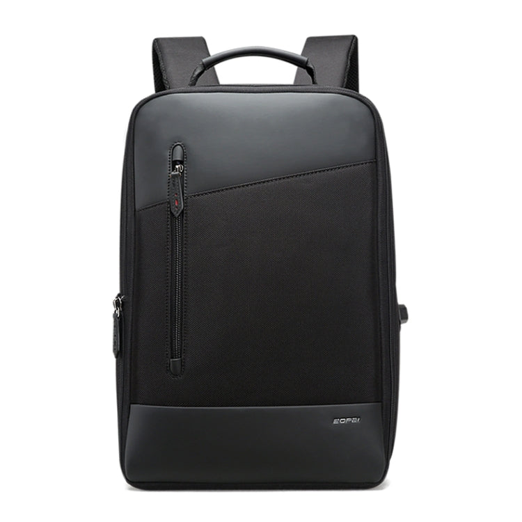 Bopai 851-009911 Business Anti-theft Water-resistant Large Capacity Double Shoulder Bag,with USB Charging Port, Size: 30.5x13x45cm (Black)