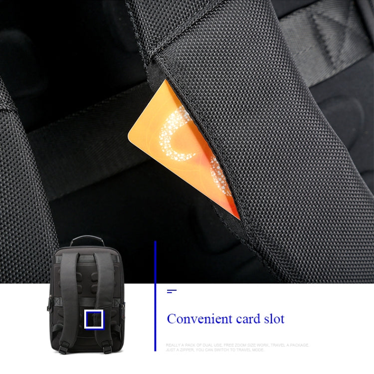 Bopai 851-009911 Business Anti-theft Water-resistant Large Capacity Double Shoulder Bag,with USB Charging Port, Size: 30.5x13x45cm (Black)