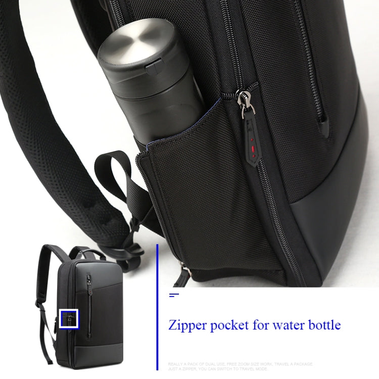 Bopai 851-009911 Business Anti-theft Water-resistant Large Capacity Double Shoulder Bag,with USB Charging Port, Size: 30.5x13x45cm (Black)