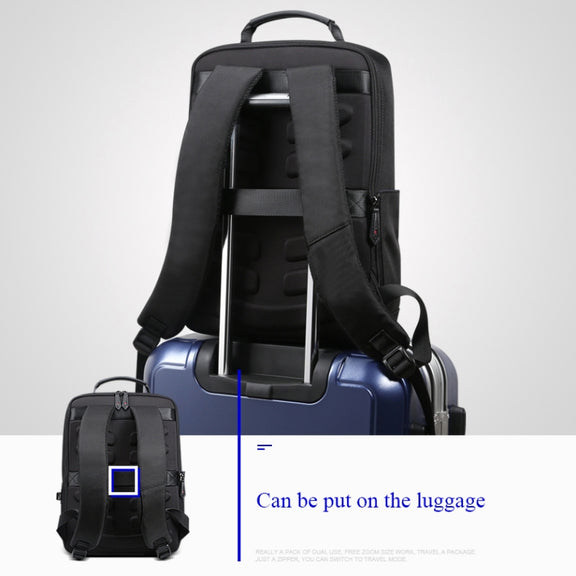 Bopai 851-009911 Business Anti-theft Water-resistant Large Capacity Double Shoulder Bag,with USB Charging Port, Size: 30.5x13x45cm (Black)