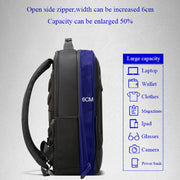 Bopai 851-009911 Business Anti-theft Water-resistant Large Capacity Double Shoulder Bag,with USB Charging Port, Size: 30.5x13x45cm (Black)