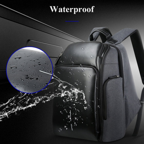 Bopai 851-010128 Business Anti-theft Water-resistant Large Capacity Double Shoulder Bag,with USB Charging Port, Size: 34x19x43cm (Black)