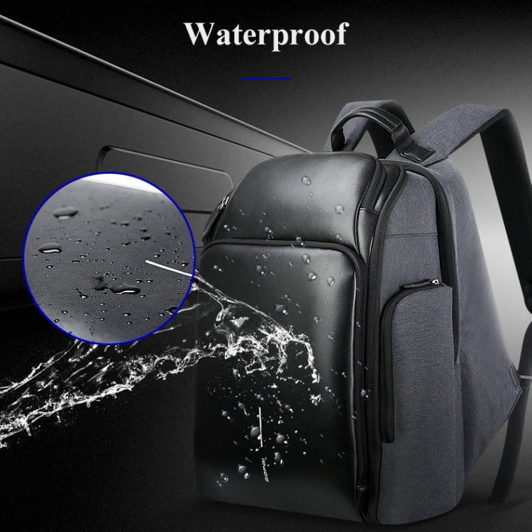 Bopai 851-010128 Business Anti-theft Water-resistant Large Capacity Double Shoulder Bag,with USB Charging Port, Size: 34x19x43cm (Black)