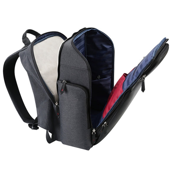 Bopai 851-010128 Business Anti-theft Water-resistant Large Capacity Double Shoulder Bag,with USB Charging Port, Size: 34x19x43cm (Black)