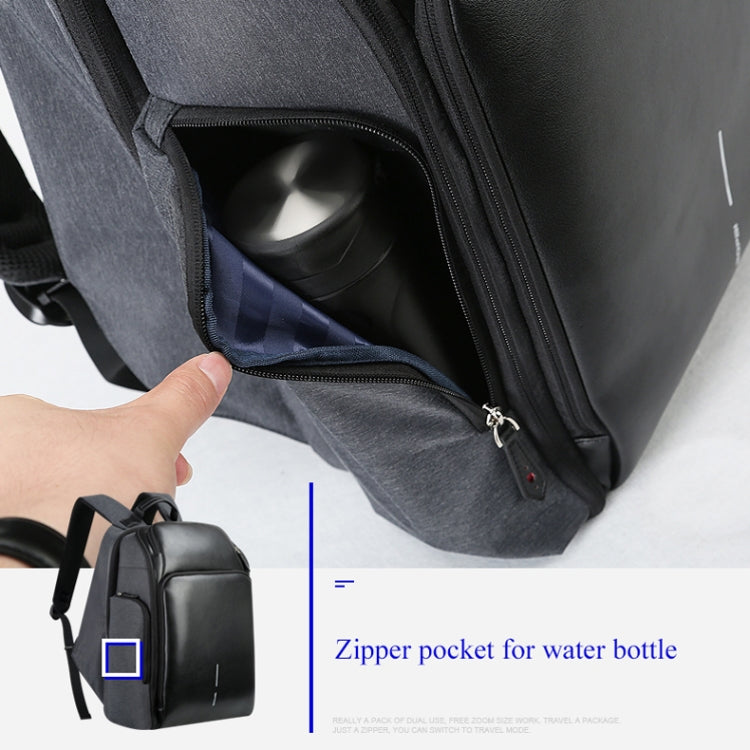 Bopai 851-010128 Business Anti-theft Water-resistant Large Capacity Double Shoulder Bag,with USB Charging Port, Size: 34x19x43cm (Black)