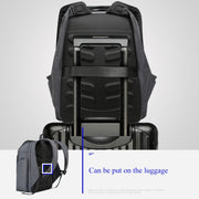 Bopai 851-010128 Business Anti-theft Water-resistant Large Capacity Double Shoulder Bag,with USB Charging Port, Size: 34x19x43cm (Black)