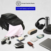 Bopai 851-014211 Business Anti-theft Water-resistant Three-layer Large Capacity Double Shoulder Bag,with USB Charging Port, Size: 35.5x24x45cm (Black)