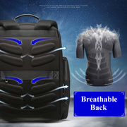 Bopai 851-014211 Business Anti-theft Water-resistant Three-layer Large Capacity Double Shoulder Bag,with USB Charging Port, Size: 35.5x24x45cm (Black)