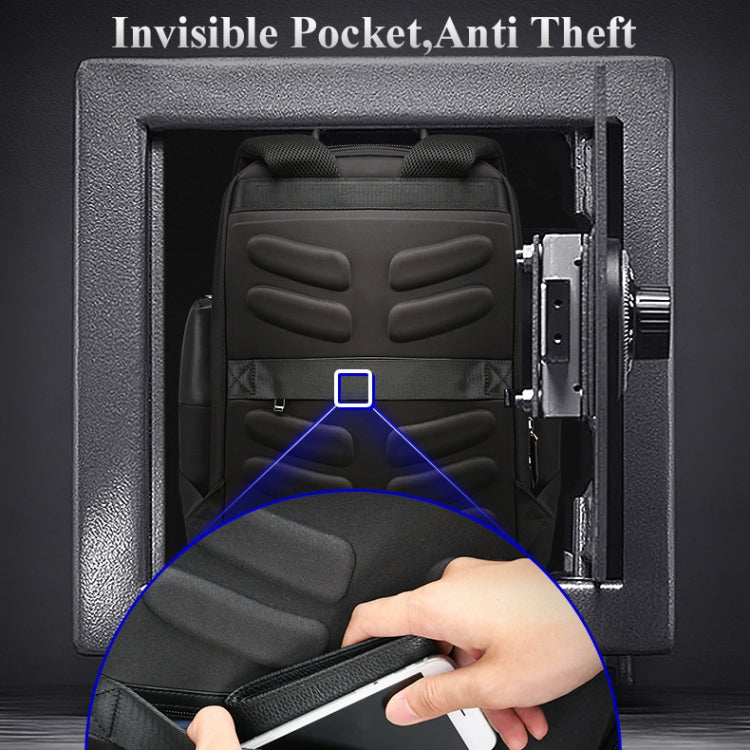 Bopai 851-014211 Business Anti-theft Water-resistant Three-layer Large Capacity Double Shoulder Bag,with USB Charging Port, Size: 35.5x24x45cm (Black)