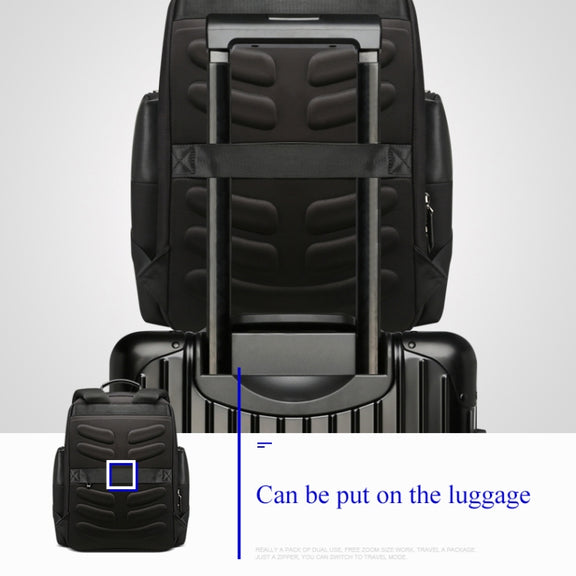Bopai 851-014211 Business Anti-theft Water-resistant Three-layer Large Capacity Double Shoulder Bag,with USB Charging Port, Size: 35.5x24x45cm (Black)