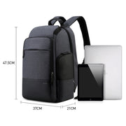 Bopai 851-014518 Business Water-resistant Three-layer Large Capacity Double Shoulder Bag,with USB Charging Port, Size: 37x21x47.5cm (Black)