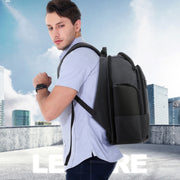 Bopai 851-014518 Business Water-resistant Three-layer Large Capacity Double Shoulder Bag,with USB Charging Port, Size: 37x21x47.5cm (Black)