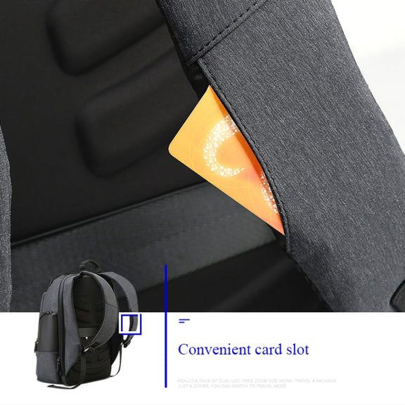 Bopai 851-014518 Business Water-resistant Three-layer Large Capacity Double Shoulder Bag,with USB Charging Port, Size: 37x21x47.5cm (Black)