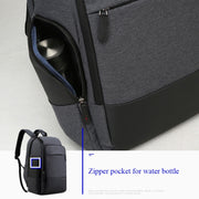 Bopai 851-014518 Business Water-resistant Three-layer Large Capacity Double Shoulder Bag,with USB Charging Port, Size: 37x21x47.5cm (Black)